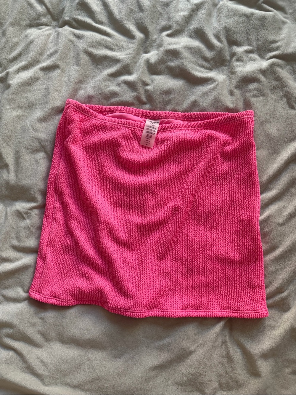 Good American Hot Pink Knit Swim Coverup Mini Skirt